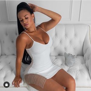 White Icey Tassel dress 💎